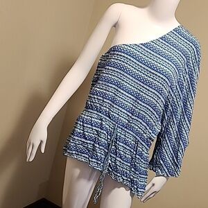 Laundry by Shelli Segal Designer Unique One Shoulder Avant Garde Top Size L